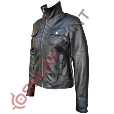 Ladies New Style Black Leather Jacket / Stylish Women Biker Jacket