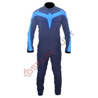 Nightwing Cosplay Costume Suit Dick Grayson Textured Stretch Fabric Suit (Robin Becomes Nightwing)