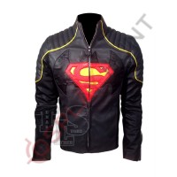 Clark Kent Superman Smallville Black with Red Leather Jacket / Superman Man of Steel Leather Jacket 