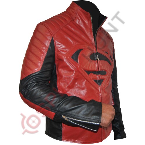 Clark Kent Superman Smallville Red Leather Jacket / Superman Man of Steel Leather Jacket 