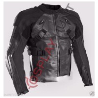Dead Pool Motorcycle Leather Jacket with CE Armored Padding /Dead Pool Motorbike Jacket in Black