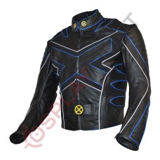 X-Men 3 The Last Stand Motorcycle Leather Jacket / X-Men 3 Wolverine Jacket Blue